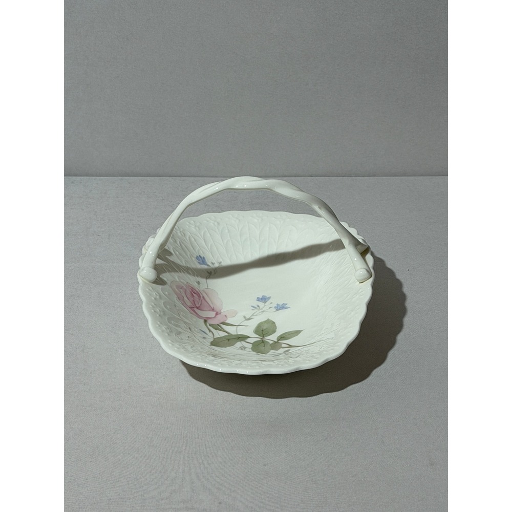 Mikasa April Rose B2053 Bone China Basket Pink Floral Twisted‎ Handle Japan